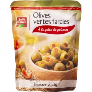 Olives vertes farcies poivron 